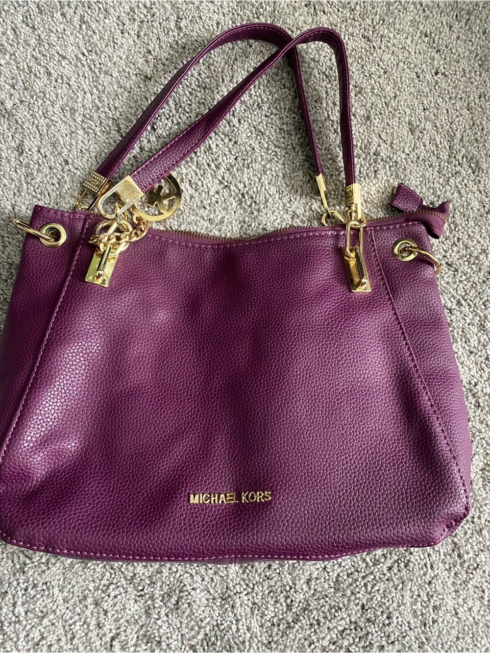 Michael Kors Plum Leather Shoulder Tote-Mew without tags
